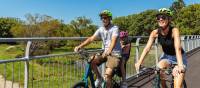 Family cycling the Northern Rivers Rail Trail