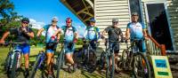 A group cycling the Brisbane Valley Rail Trail