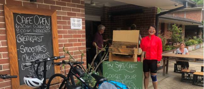 At the Tin Shed cafe popular with local cyclists | Kate Baker